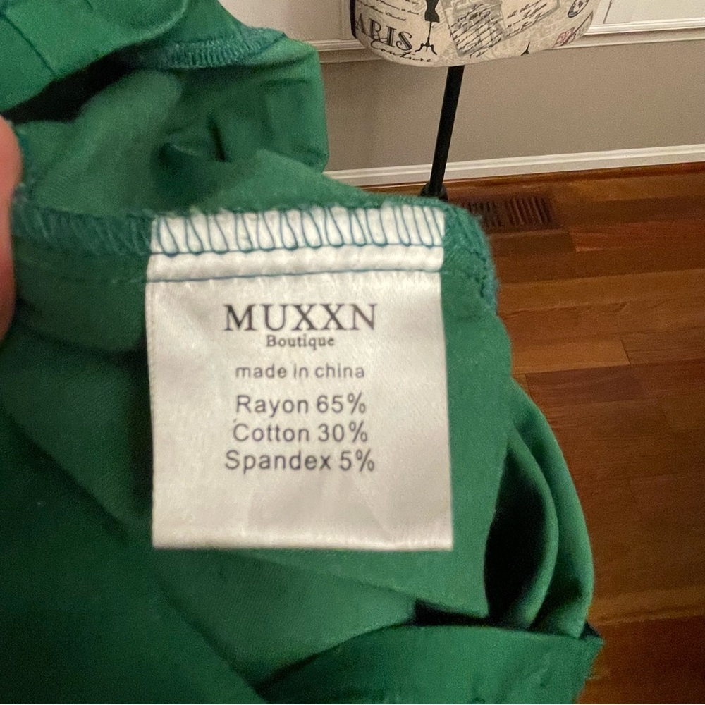 Muxxn Chic 3/4 Sleeve Green Retro Dress - Picture 5 of 8
